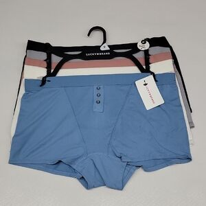 Lucky Brand Womens Boyshorts - Blue, Black, White